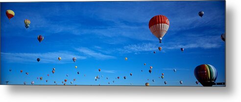 Photography Metal Print featuring the photograph Low Angle View Of Hot Air Balloons by Panoramic Images