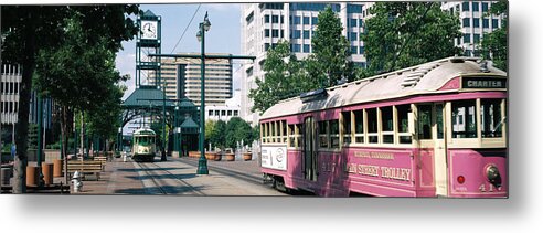 Photography Metal Print featuring the photograph Main Street Trolley Memphis Tn by Panoramic Images