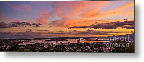 Pearl Harbor Metal Print featuring the photograph Pearl Harbor at Sunset 3 to 1 Aspect Ratio by Aloha Art