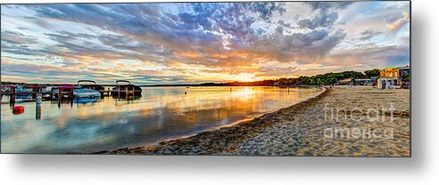 Beach Metal Print featuring the photograph Pewaukee Vibrant Evening by Andrew Slater