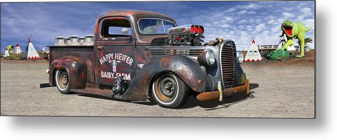 Transportation Metal Print featuring the photograph Rat Rod on Route 66 3 by Mike McGlothlen