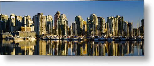 Photography Metal Print featuring the photograph Reflection Of Buildings In Water, False by Panoramic Images