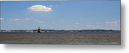 2d Metal Print featuring the photograph Sandy Pt Shoal Lighthouse - Pano by Brian Wallace