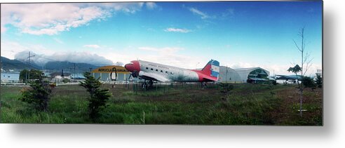 Photography Metal Print featuring the photograph Small Plane In The City Of Ushuaia by Panoramic Images