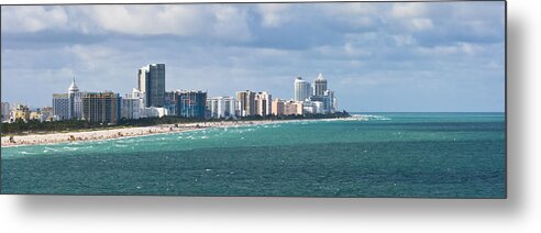 Architecture Metal Print featuring the photograph South Beach on a Summer Day by Ed Gleichman