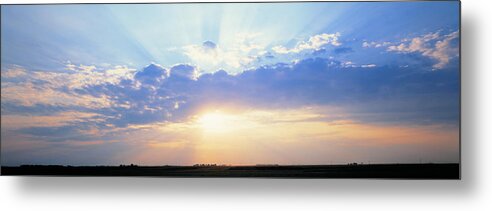 Photography Metal Print featuring the photograph Sunrise Stelle Il Usa by Panoramic Images
