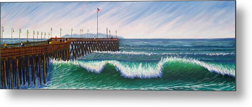 Pier Metal Print featuring the painting Ventura Pier by Kevin Hughes