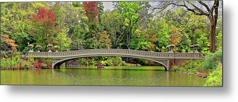 Central Park Metal Print featuring the photograph Bow Bridge Central Park #1 by Doolittle Photography and Art