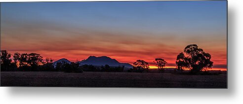 Mountain Metal Print featuring the photograph Fire in the Sky #1 by Robert Caddy