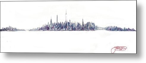 Prints Metal Print featuring the painting A New Year In Manhattan by Jack Diamond
