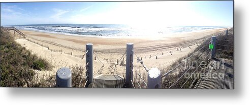 Panoramic Photograph Metal Print featuring the photograph Beach and Stairs - Panoramic by Jason Freedman