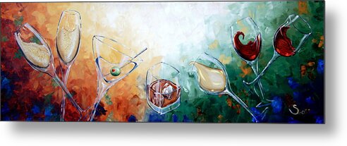 Abstract Metal Print featuring the painting Celebrate by Shiela Gosselin