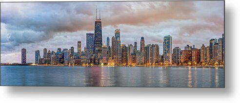 Chicago Metal Print featuring the photograph Chicago Skyline at Dusk by James Udall