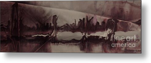 Silhouette Metal Print featuring the painting Desolation by Lori Kingston