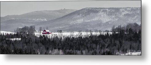 Barn Metal Print featuring the photograph Distant Red Barn by Tim Kirchoff