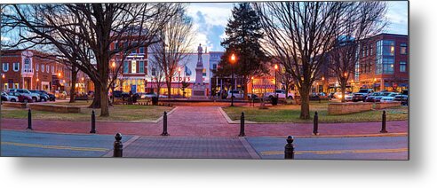 America Metal Print featuring the photograph Downtown Bentonville Arkansas Town Square Panoramic by Gregory Ballos