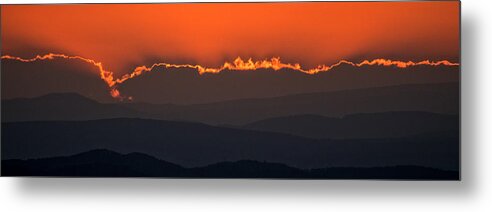 Luberon Metal Print featuring the photograph Fiery Sunset in the Luberon by Gary Karlsen