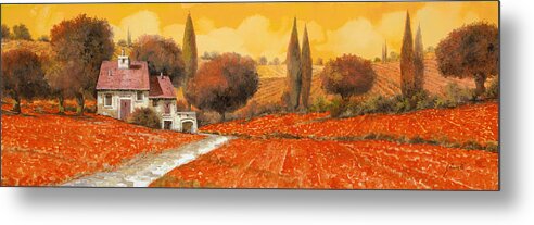 Tuscany Metal Print featuring the painting il fuoco della Toscana by Guido Borelli