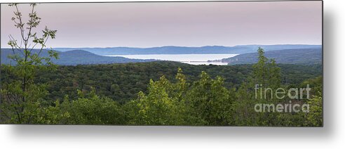 Glen Lake Metal Print featuring the photograph Glen Lake Panorama from the Dunes by Twenty Two North Photography