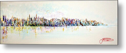 Art Metal Print featuring the painting Hudson River View by Jack Diamond