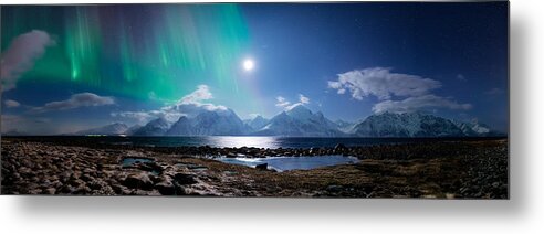 Panorama Metal Print featuring the photograph Imagine Auroras by Tor-Ivar Naess