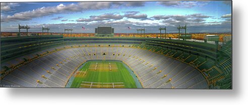 2015 Metal Print featuring the photograph Lambeau Field Panoramic by Tommy Anderson