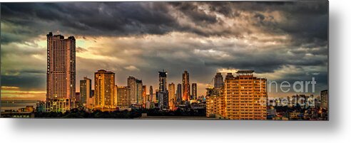 Manila Metal Print featuring the photograph Manila Cityscape by Adrian Evans
