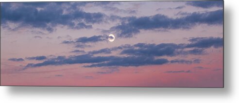 Moonrise Metal Print featuring the photograph Moonrise In Pink Sky by D K Wall