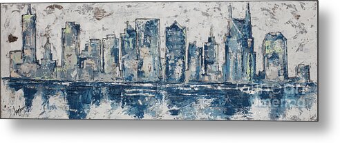 Nashville Metal Print featuring the painting Nashville in Blues by Kirsten Koza Reed