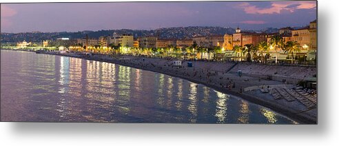 Nice Metal Print featuring the photograph Nice at night by Nigel R Bell