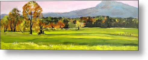 Landscape Metal Print featuring the painting North Amherst View by Edith Hunsberger