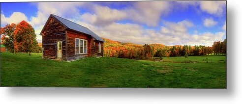 Barn Metal Print featuring the photograph Old Barn in Autumn - Corinth Vermont by Joann Vitali