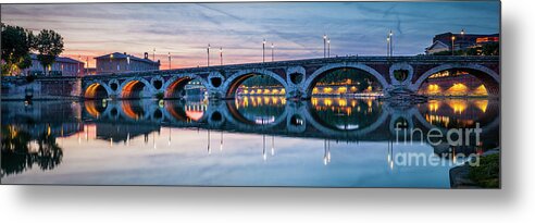 Pont Neuf Metal Print featuring the photograph Panorama of Pont Neuf in Toulouse by Elena Elisseeva