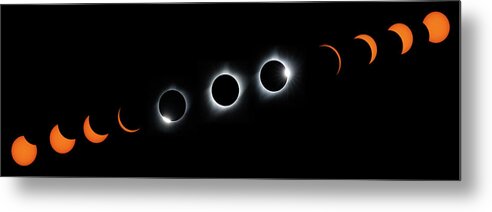 Eclipse Metal Print featuring the photograph Panorama of the Great American Eclipse by Tony Hake