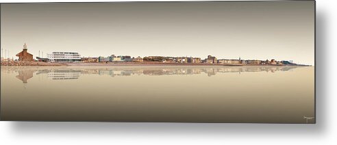 Panoramic Morecambe West Sepia Metal Print featuring the digital art Panoramic Morecambe West Sepia by Joe Tamassy