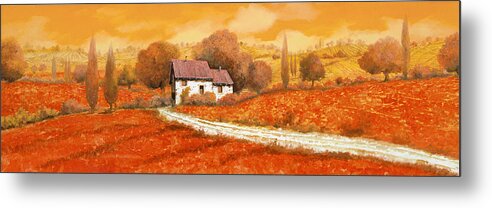 Tuscany Metal Print featuring the painting I papaveri rossi by Guido Borelli