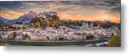 Landscape Metal Print featuring the photograph Salzburg In Fall Colors by Stefan Mitterwallner