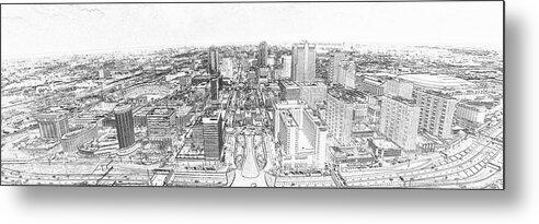 St. Louis Metal Print featuring the photograph St. Louis from the Arch 2016 sketch by C H Apperson