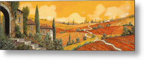 Tuscany Metal Print featuring the painting la terra di Siena by Guido Borelli