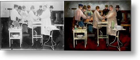 French Metal Print featuring the photograph Veterinarian - Saving my best friend 1900s - Side by sdie by Mike Savad