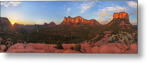 Baby Metal Print featuring the photograph Baby Bell Sedona Sunset Panorama by White Mountain Images