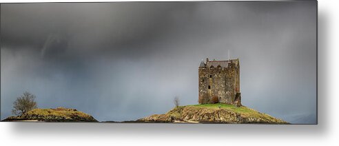  Metal Print featuring the photograph Castle Stalker Downpour by Grant Glendinning