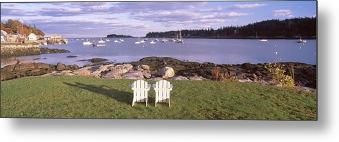 Scenics Metal Print featuring the photograph Lawn Chairs At Lobster Village, Tenants by Visionsofamerica/joe Sohm