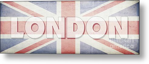 London Metal Print featuring the digital art London Faded Flag Design by Edward Fielding