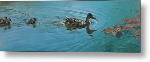 Ducks Metal Print featuring the photograph Mother Duck by Michael Jackson