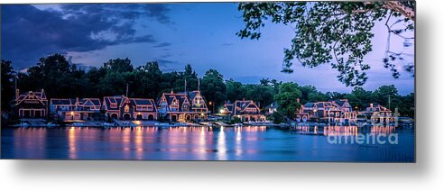 Boat House Row Metal Print featuring the photograph Night at Boat House Row by Nick Zelinsky Jr