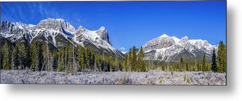 Photography Metal Print featuring the photograph Scenic View Of Snowy Mountain, Canada by Panoramic Images