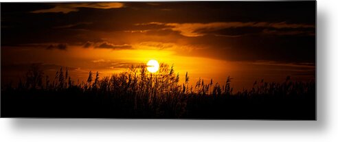 Sunset Metal Print featuring the photograph Setting Sun At Newport Wetlands by Lee Kershaw