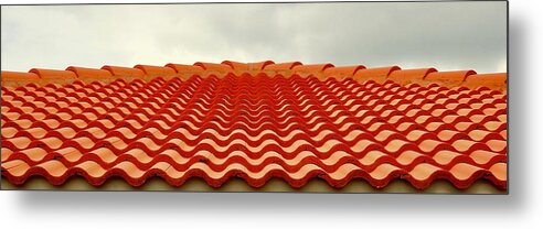 Roof Metal Print featuring the photograph Spainish Tile Waves by Alida M Haslett