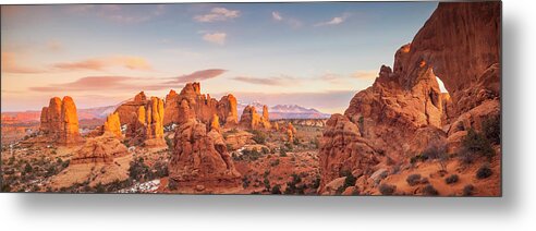 Arches Metal Print featuring the photograph Arches Sunset Panorama by Wasatch Light
